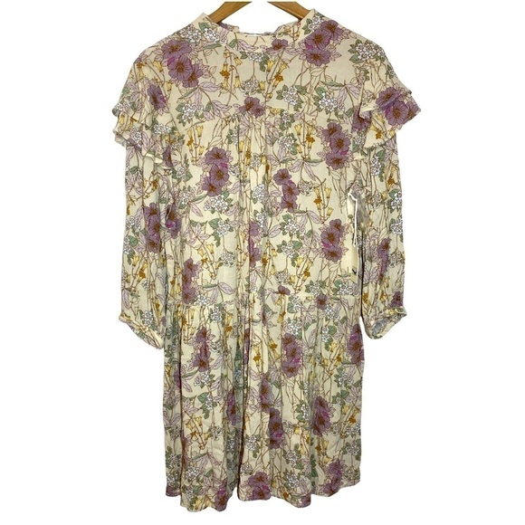 ✅ a.n.a Cottagecore Floral Fall  Dress Tiered with Ruffles Sz Small - Picture 2 of 10